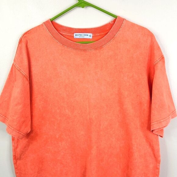 Aelfric Eden Orange Short Sleeve Oversized Weathered Look Box Tee Small - Picture 2 of 6